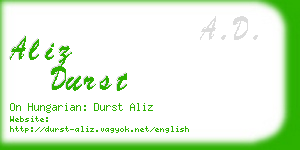 aliz durst business card
